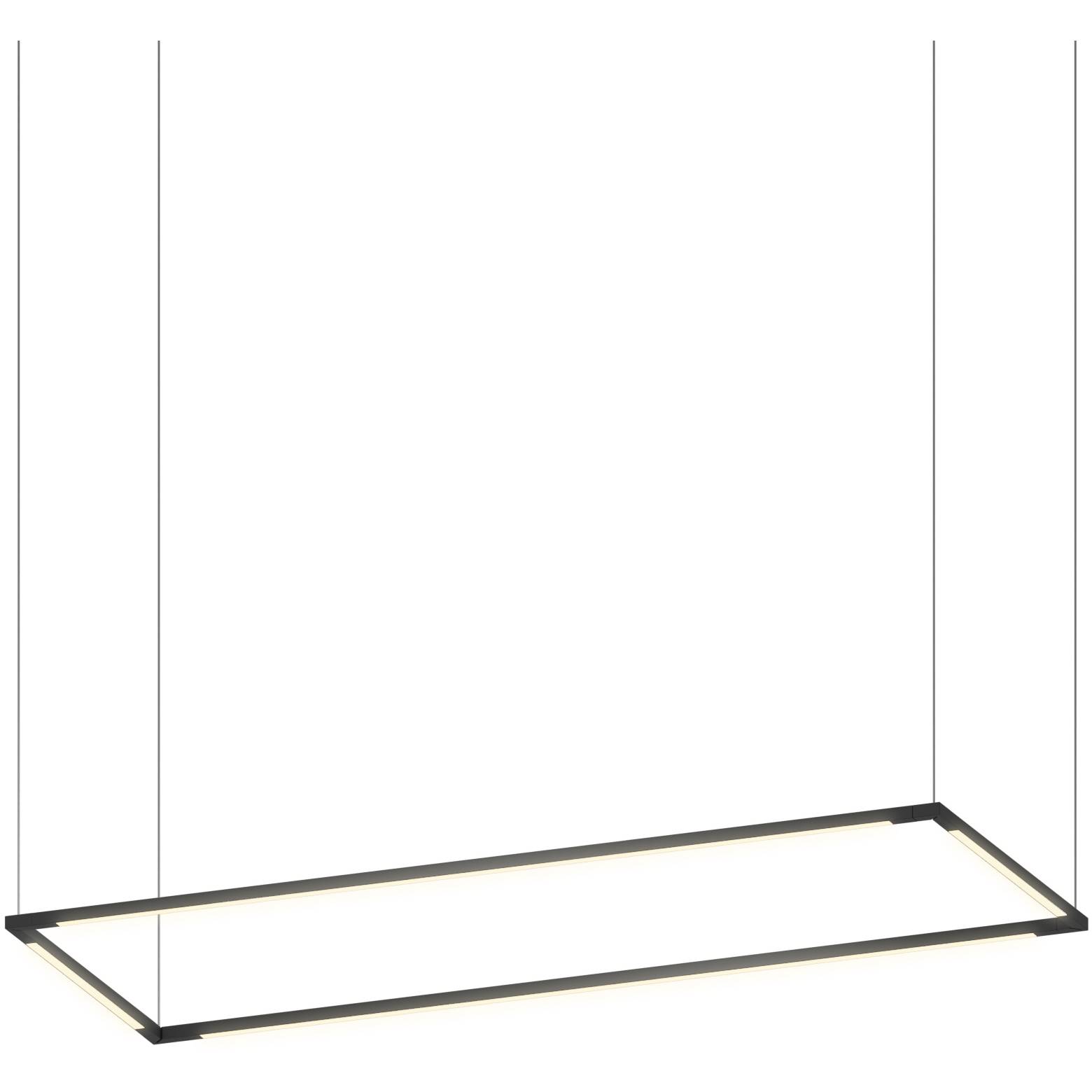 Z-Bar LED 14.1 inch Matte Black Pendant Ceiling Light, Rectangle